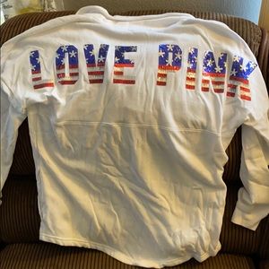 🇺🇸VS PINK sweatshirt with red & blue sequins🇺🇸